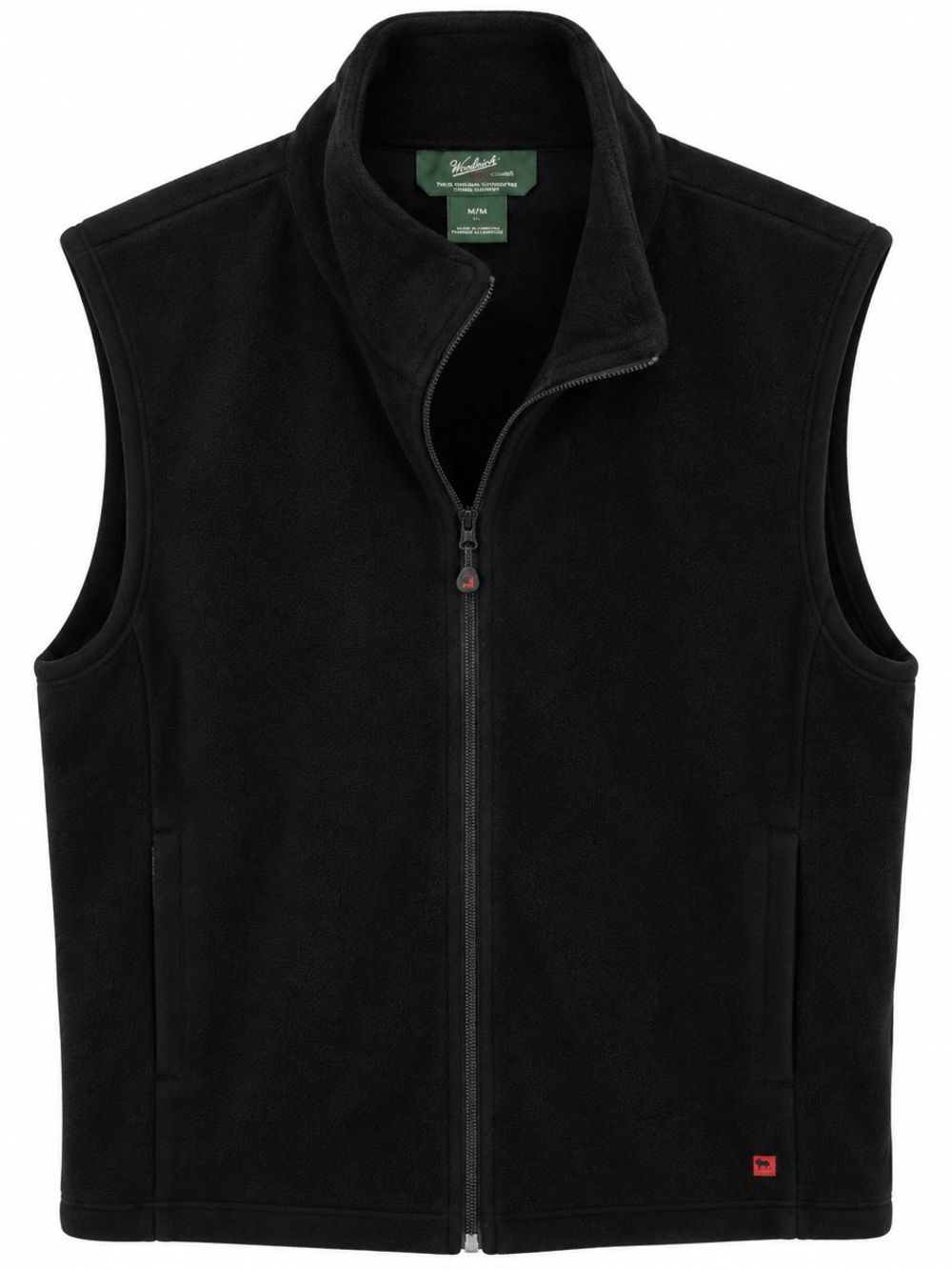Woolrich Men’s Large Black Fleece Vest Full Zip Outdoor Hiking Casual 18031